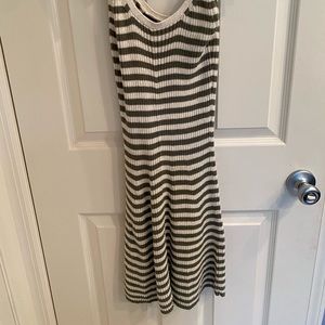 American Eagle Green/Offwhite Striped Dress Size S